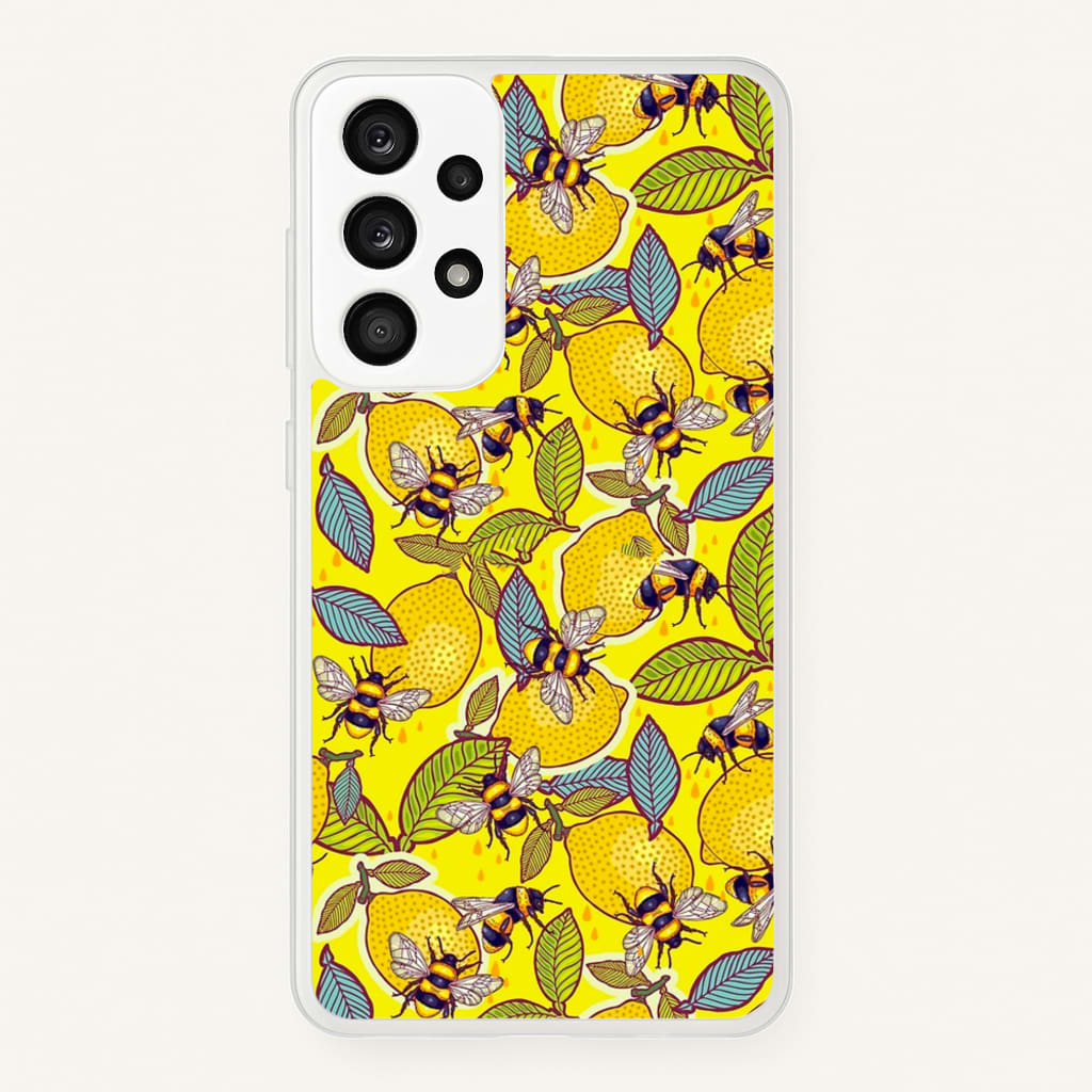 Yellow Lemon and Bee - Floral Phone Case for Galaxy A33