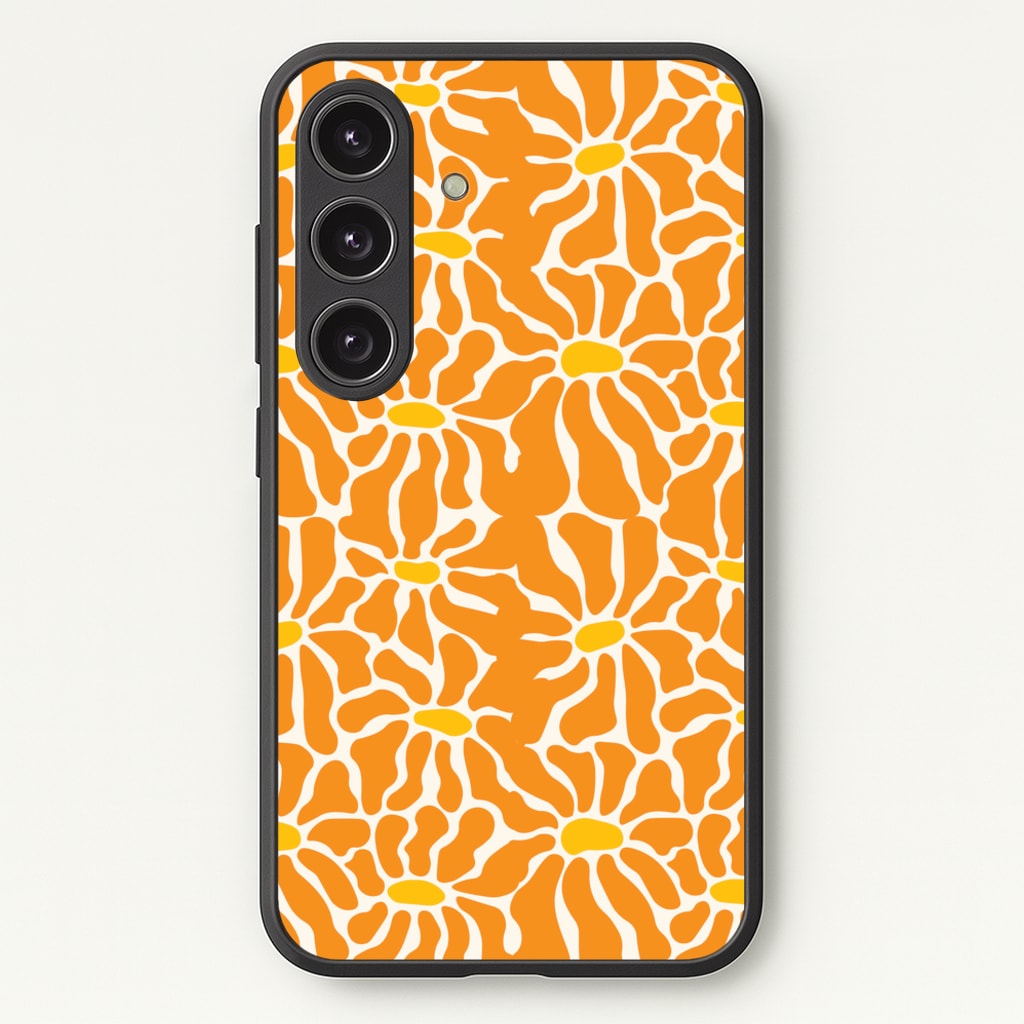 Orange Flowers - Summer - Summer Phone Case for Galaxy S24FE