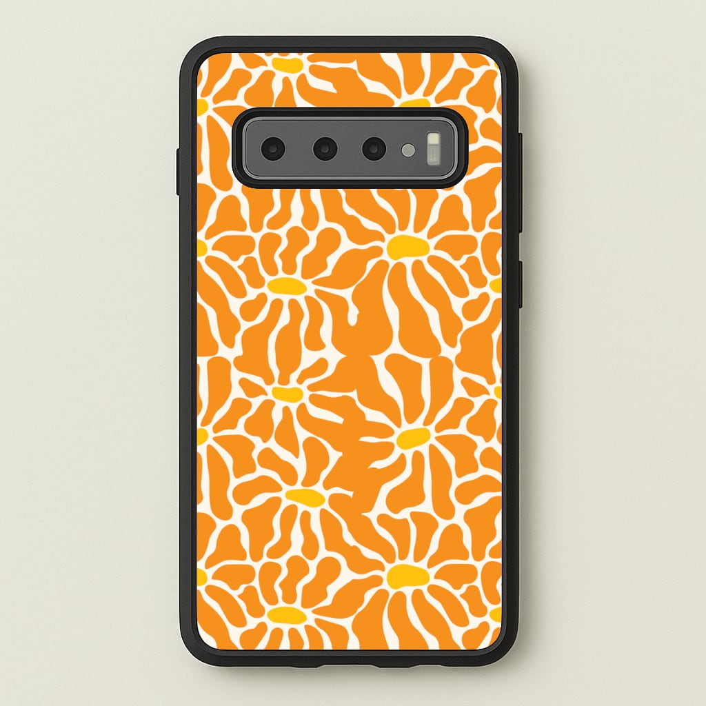 Orange Flowers - Summer - Summer Phone Case for Galaxy S10