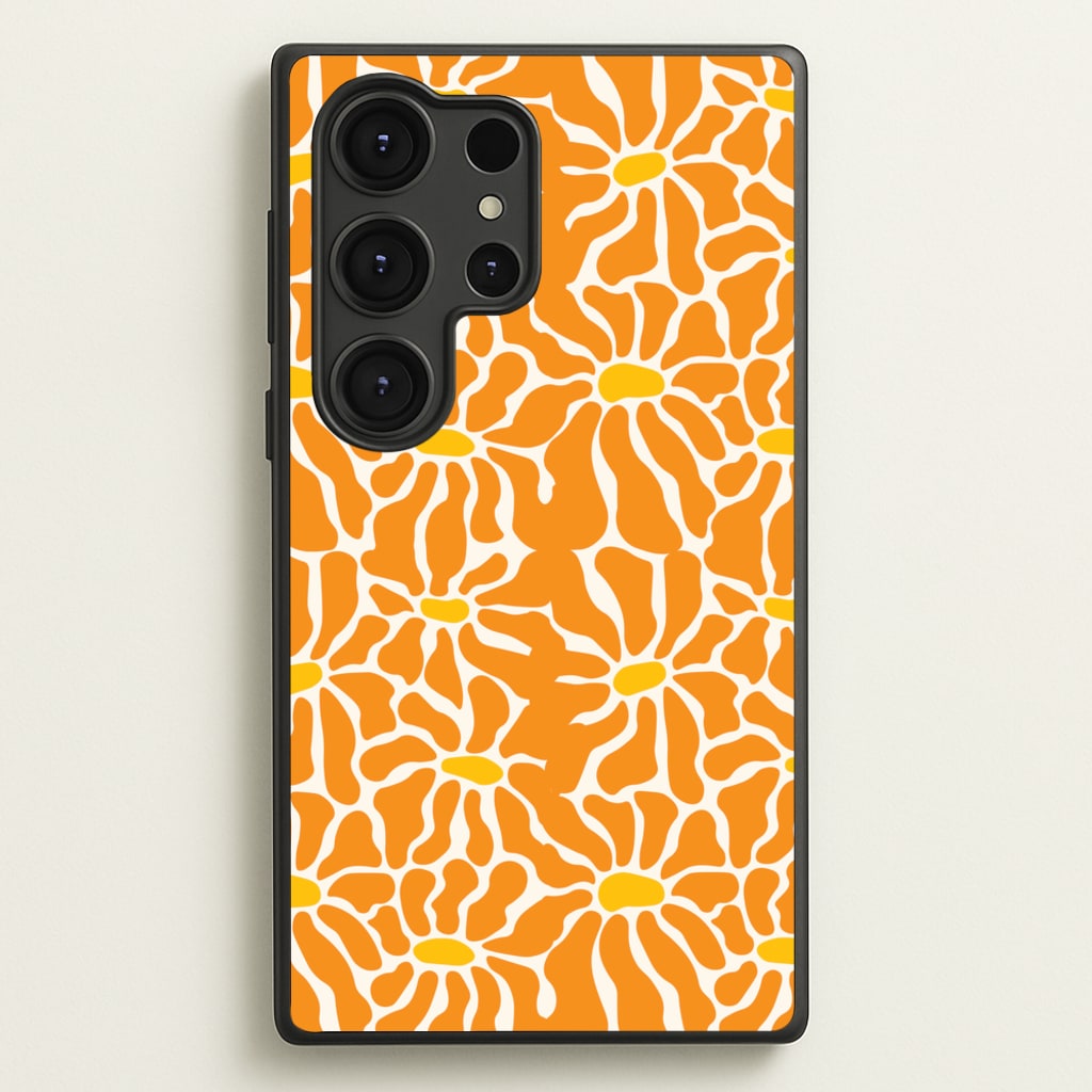Orange Flowers - Summer - Summer Phone Case for Galaxy S25 Ultra
