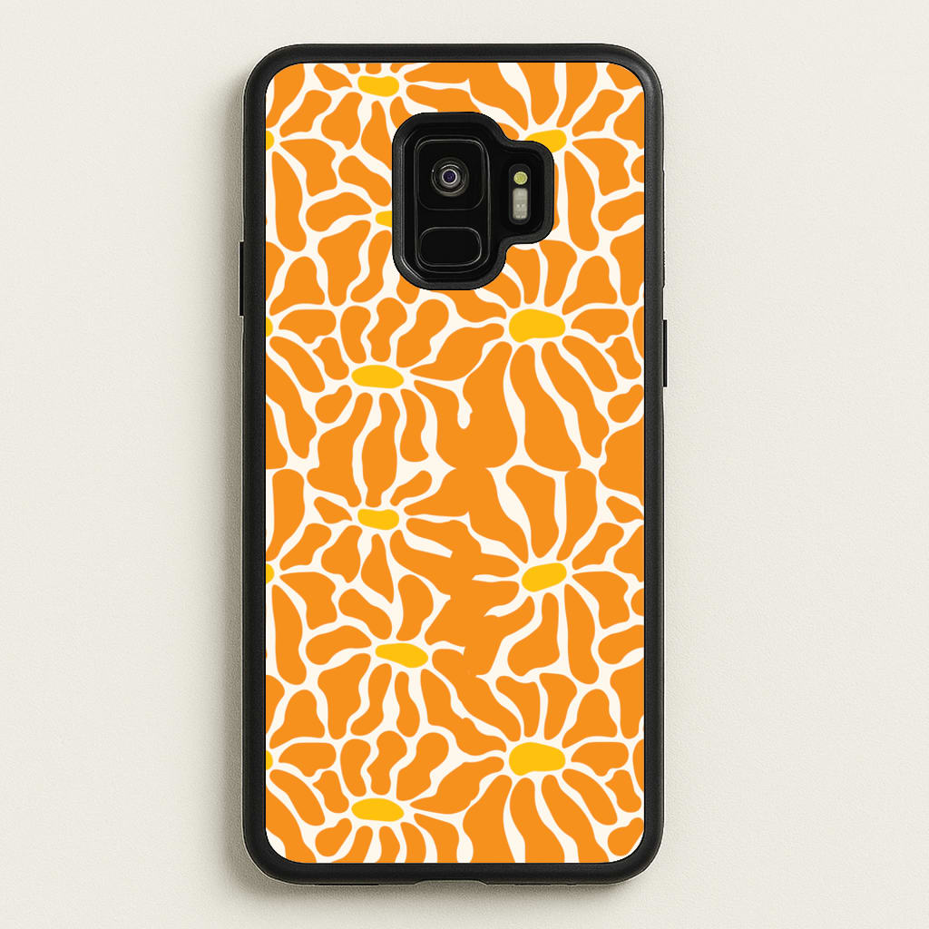 Orange Flowers - Summer - Summer Phone Case for Galaxy S9