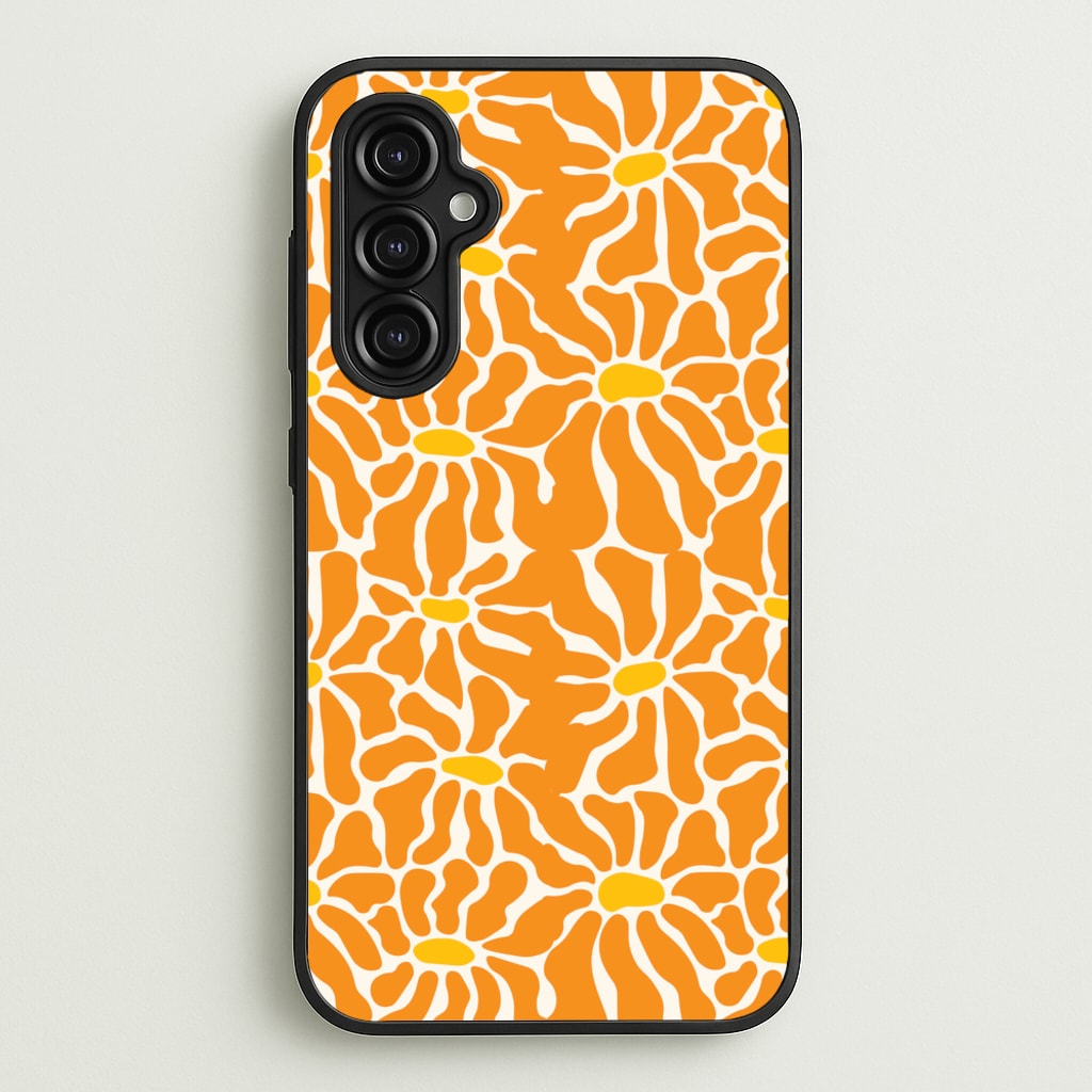 Orange Flowers - Summer - Summer Phone Case for Galaxy A14