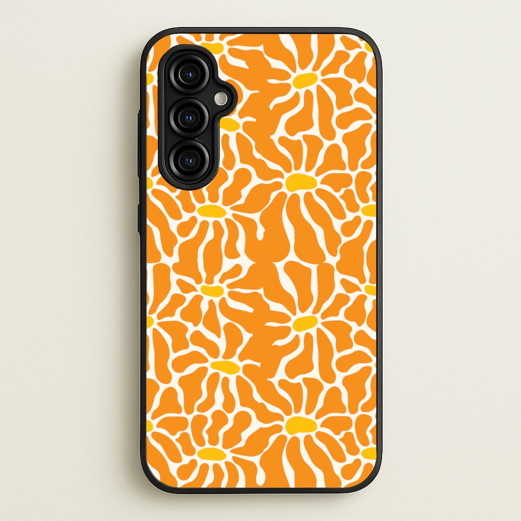 Orange Flowers - Summer - Summer Phone Case for Galaxy A54