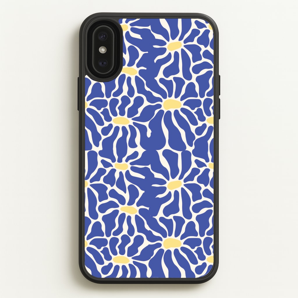 Dark Blue Flowers - Summer - Summer Phone Case for iPhone XS Max