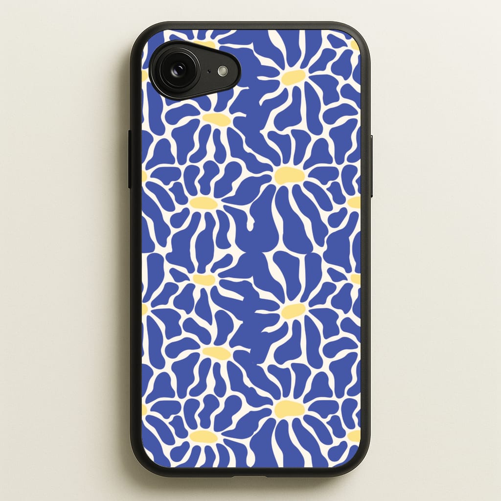 Dark Blue Flowers - Summer - Summer Phone Case for iPhone 16e