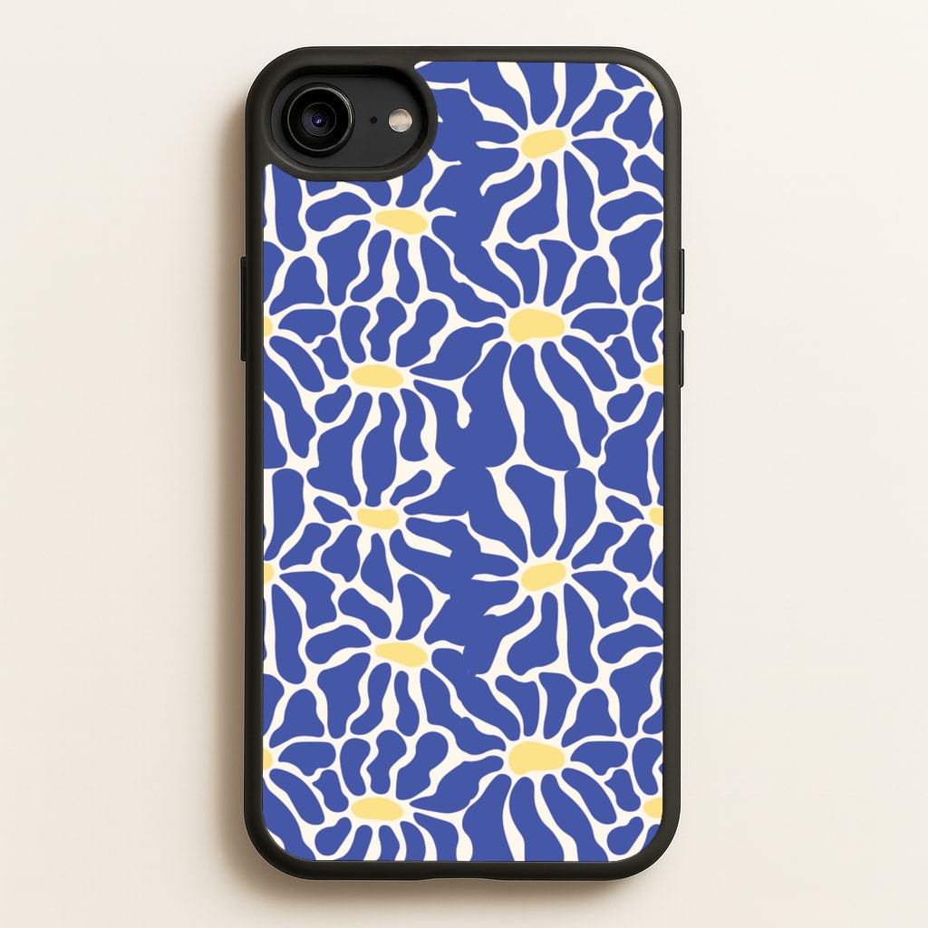 Dark Blue Flowers - Summer - Summer Phone Case for iPhone 6 / 7 / 8 / SE