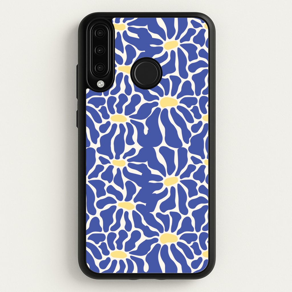 Dark Blue Flowers - Summer - Summer Phone Case for Huawei P30 Lite