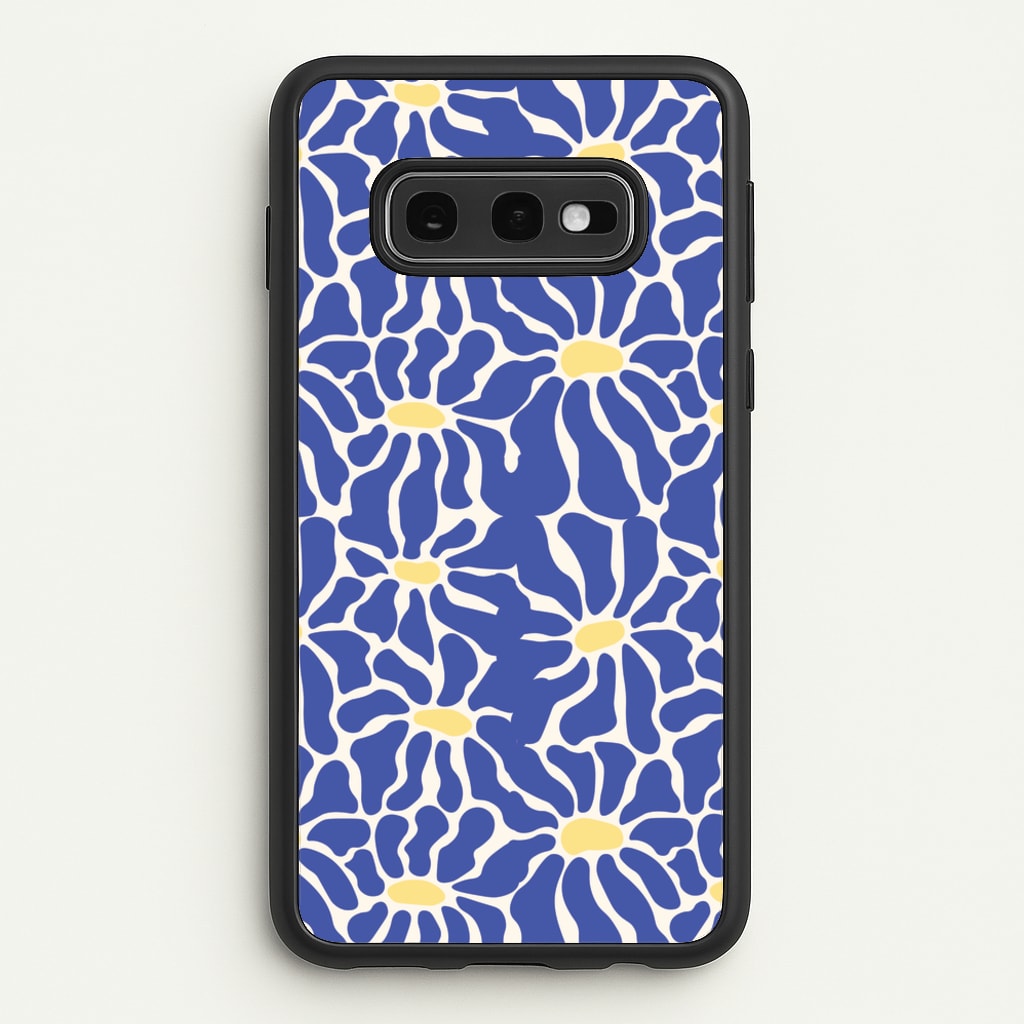 Dark Blue Flowers - Summer - Summer Phone Case for Galaxy S10e