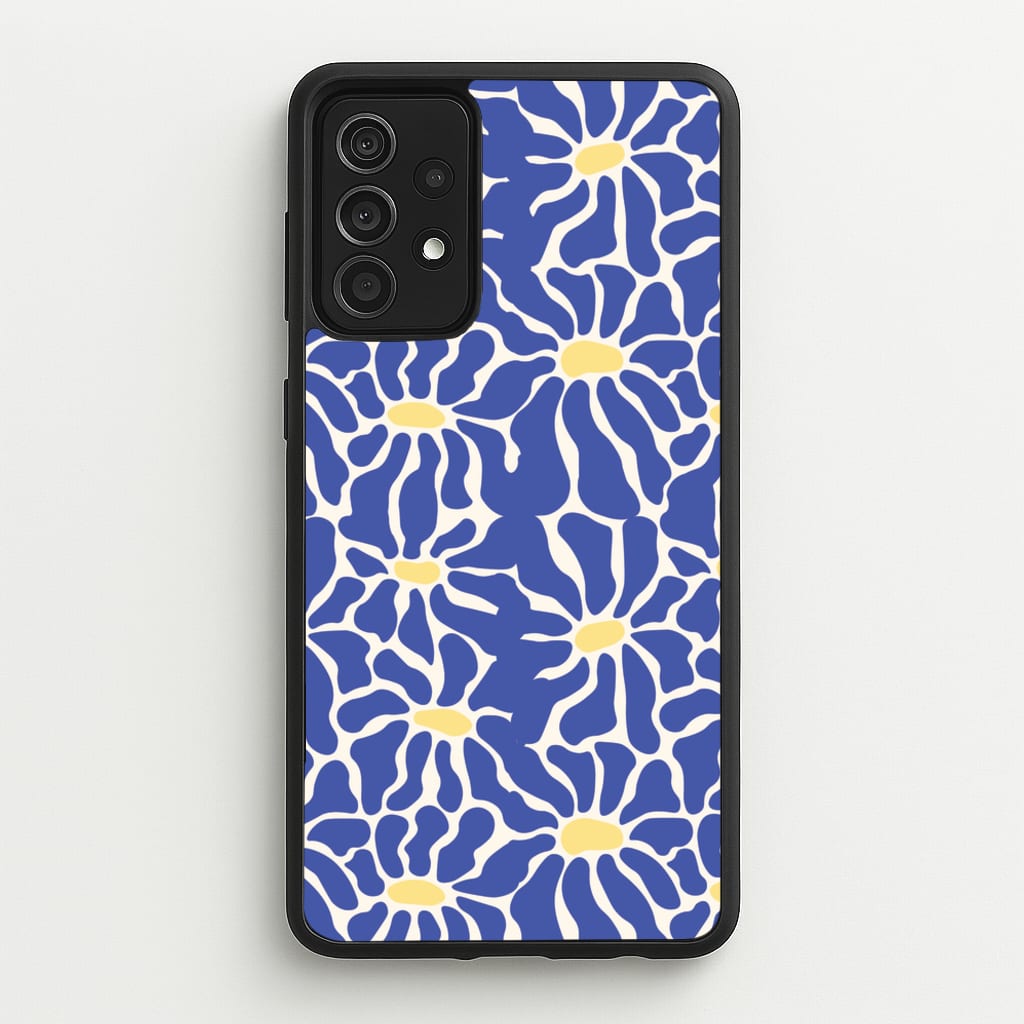 Dark Blue Flowers - Summer - Summer Phone Case for Galaxy A52 / A52s