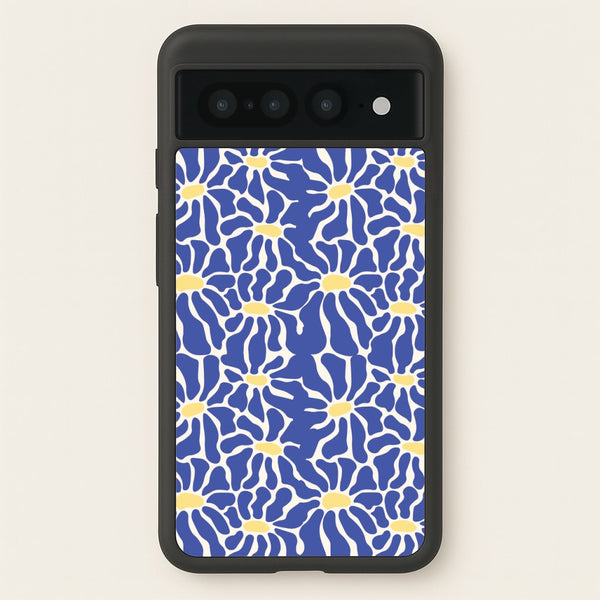 Dark Blue Flowers - Summer - Summer Phone Case for Google Pixel 7 Pro