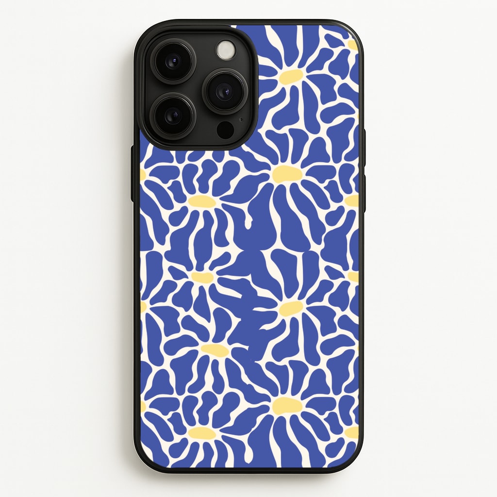 Dark Blue Flowers - Summer - Summer Phone Case for iPhone 13 Pro Max