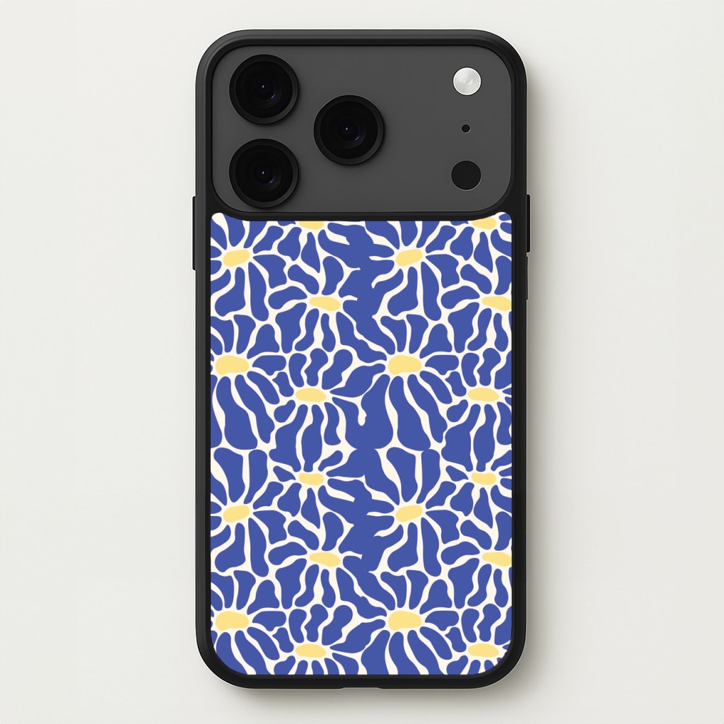Dark Blue Flowers - Summer Phone Case for iPhone 17 Pro Max