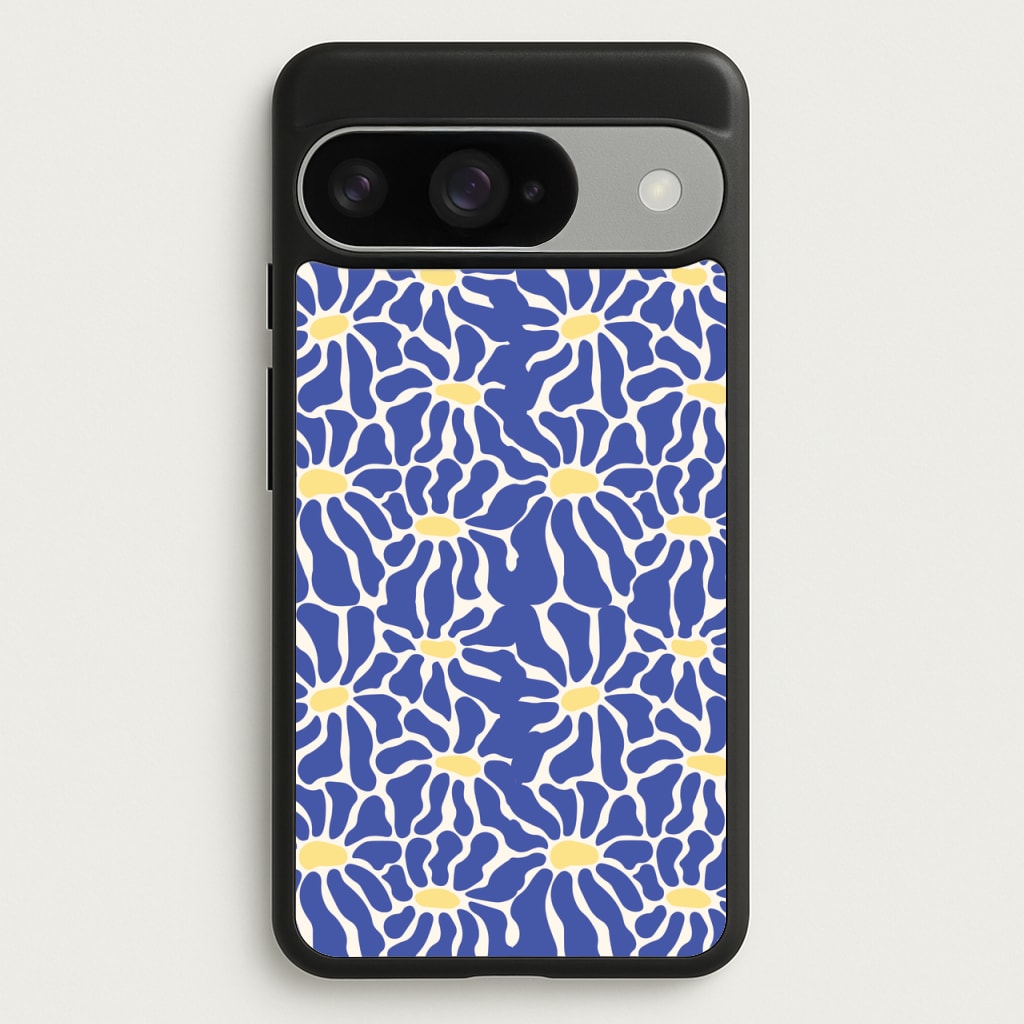 Dark Blue Flowers - Summer Phone Case for Google Pixel 10 / 10 Pro