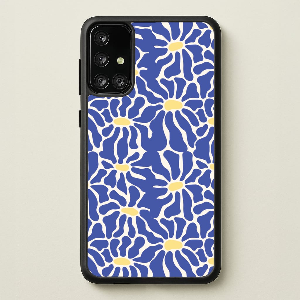 Dark Blue Flowers - Summer - Summer Phone Case for Galaxy A71