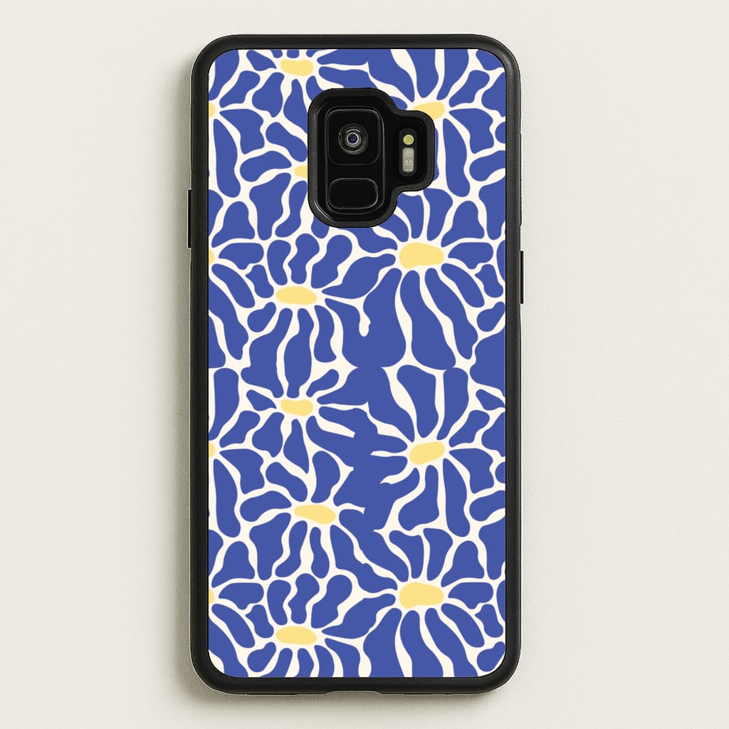 Dark Blue Flowers - Summer - Summer Phone Case for Galaxy S9