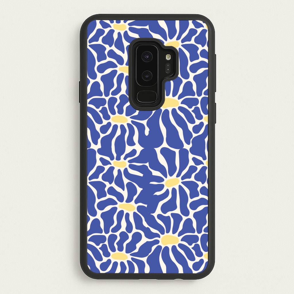 Dark Blue Flowers - Summer - Summer Phone Case for Galaxy S9 Plus