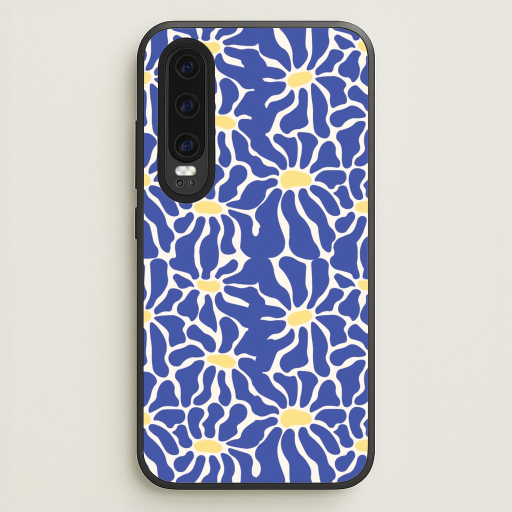 Dark Blue Flowers - Summer - Summer Phone Case for Huawei P30