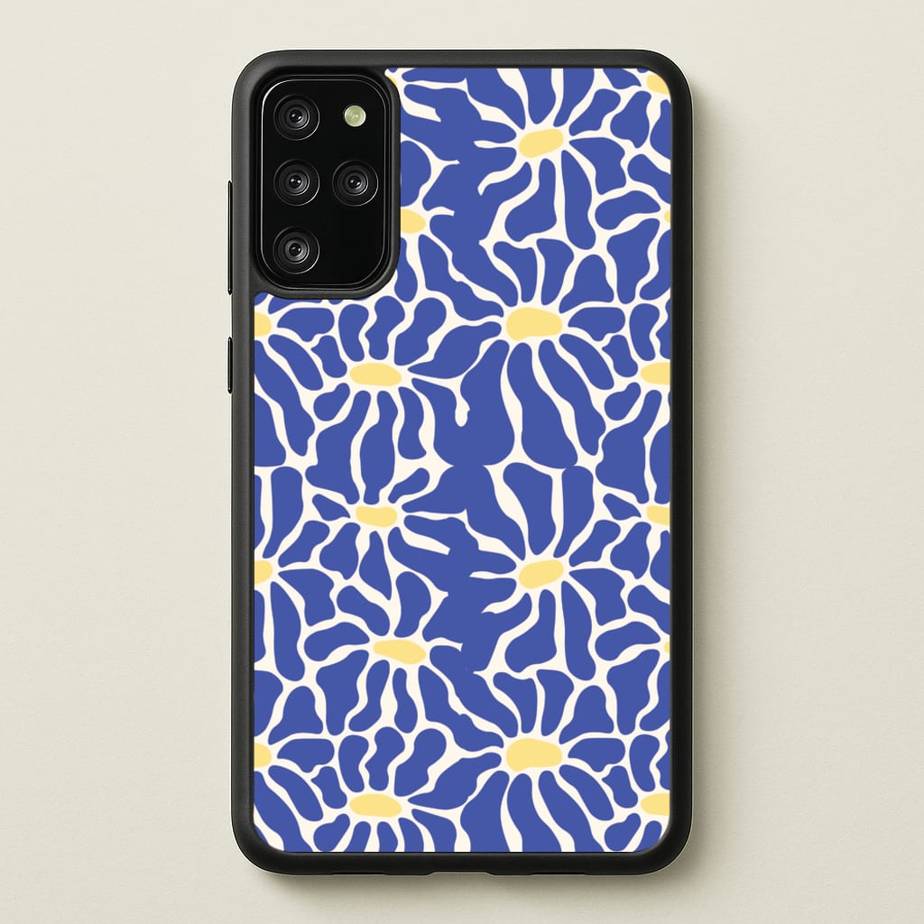 Dark Blue Flowers - Summer - Summer Phone Case for Galaxy S20 Plus
