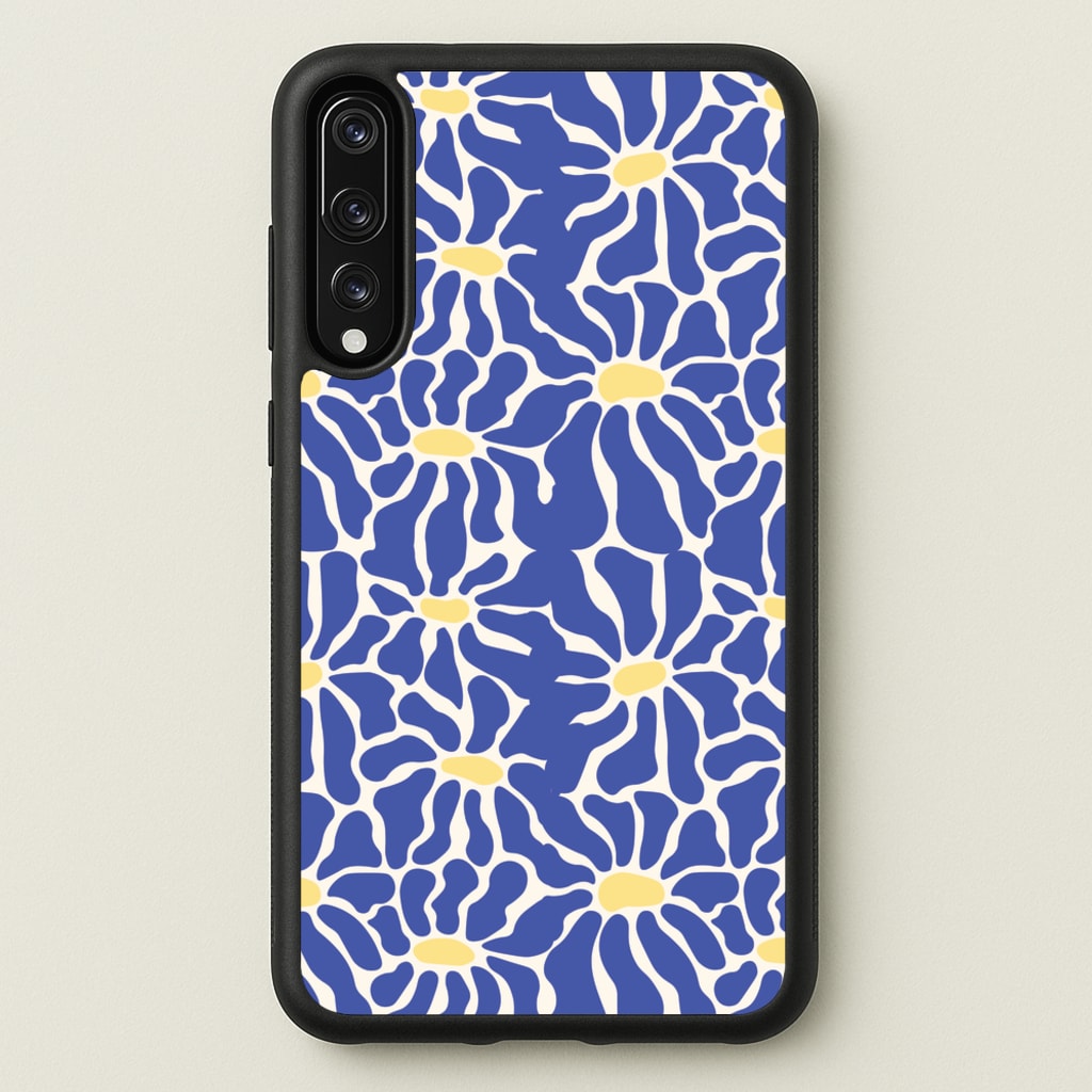 Dark Blue Flowers - Summer - Summer Phone Case for Huawei P20 Pro