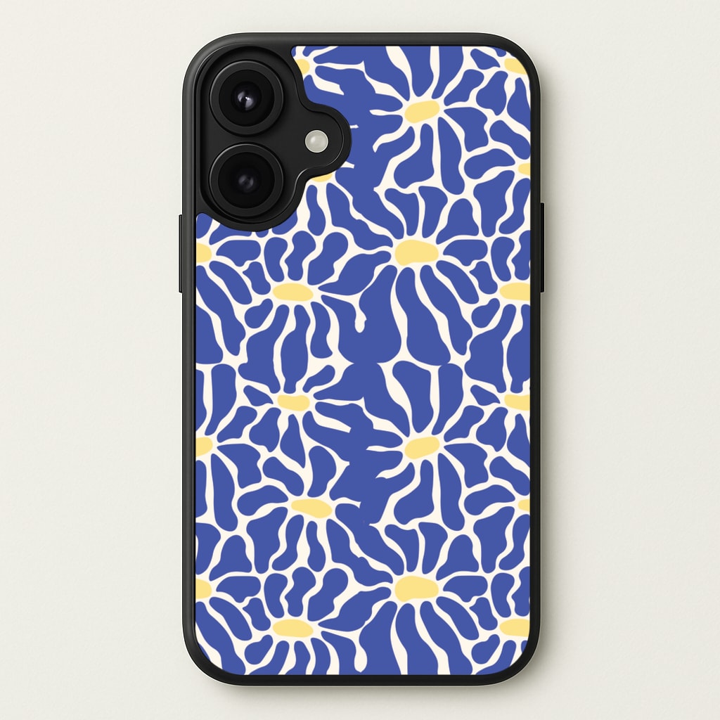 Dark Blue Flowers - Summer Phone Case for iPhone 17