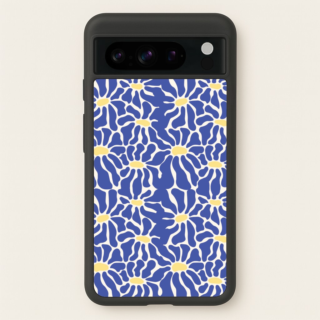 Dark Blue Flowers - Summer - Summer Phone Case for Google Pixel 8 Pro