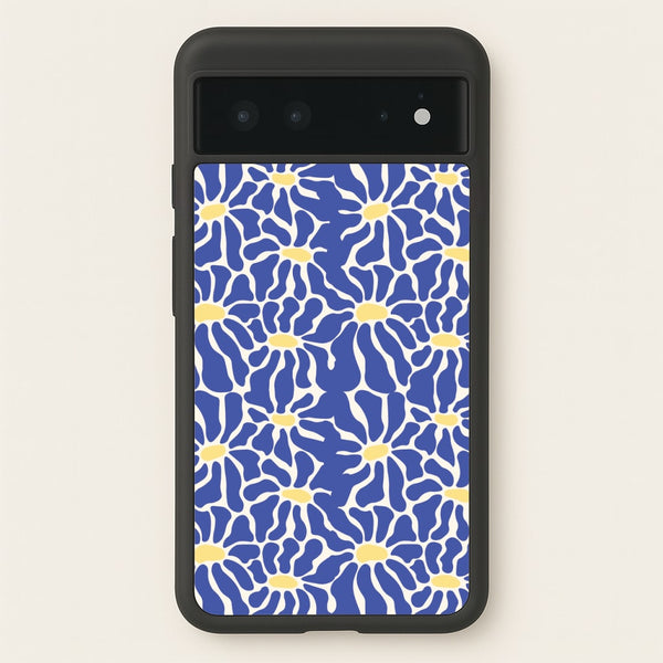 Dark Blue Flowers - Summer - Summer Phone Case for Google Pixel 6