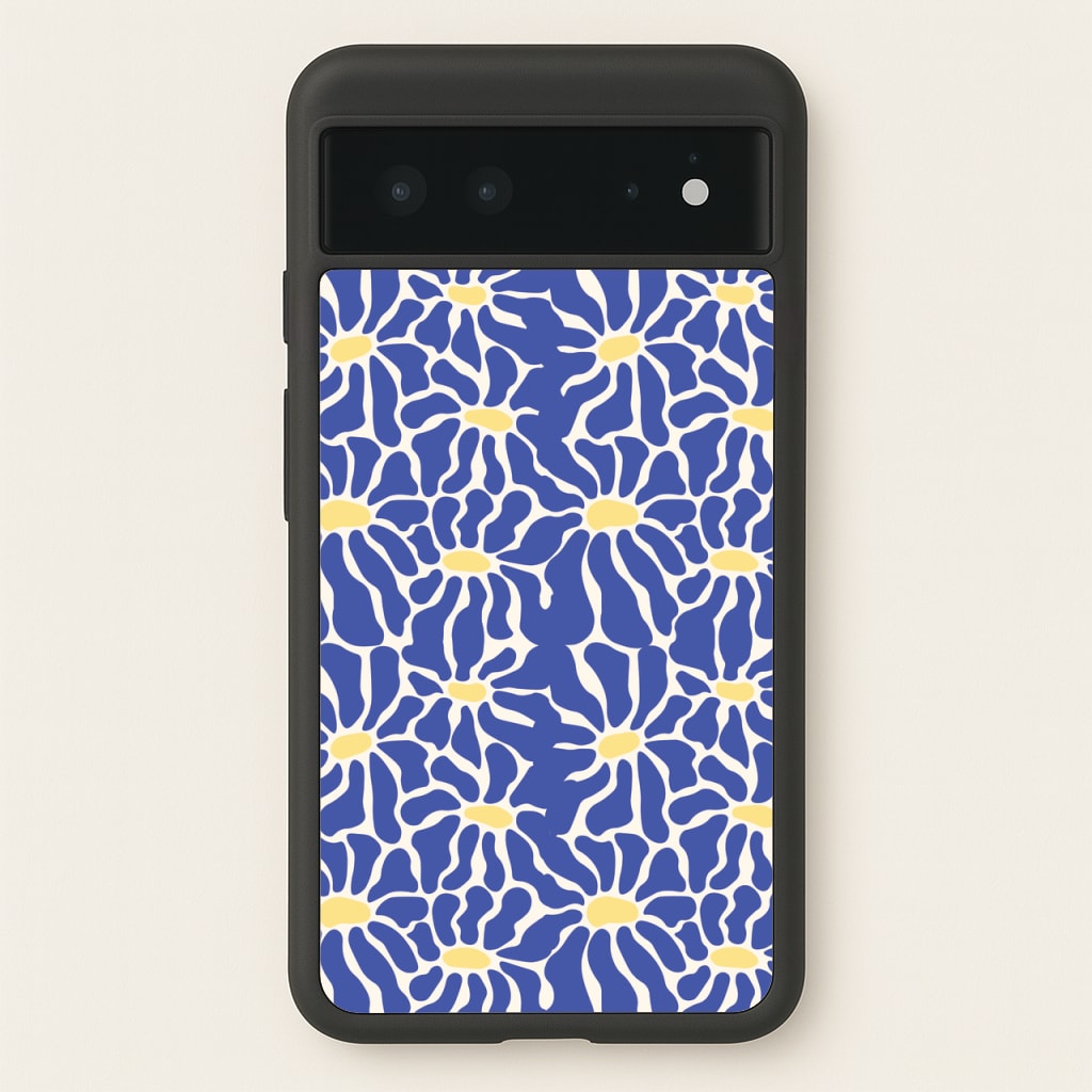 Dark Blue Flowers - Summer - Summer Phone Case for Google Pixel 6