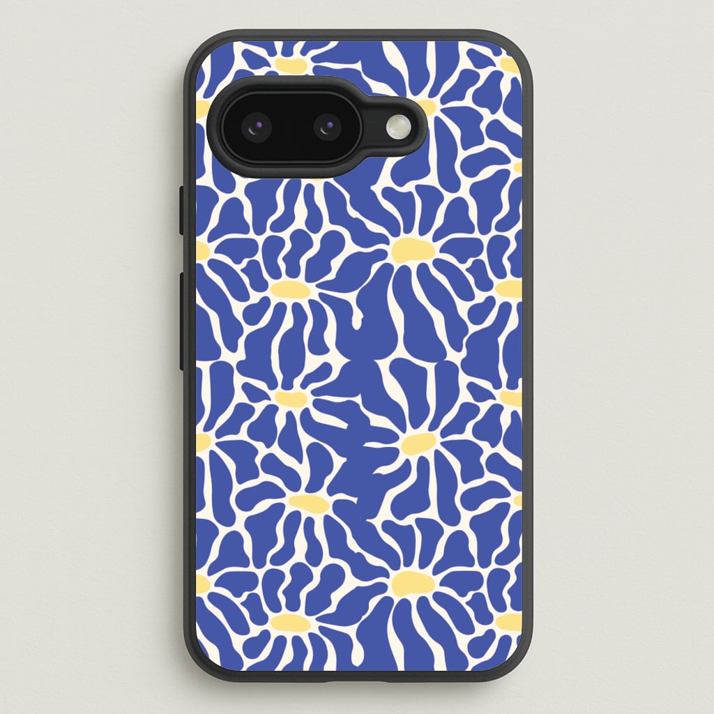 Dark Blue Flowers - Summer - Summer Phone Case for Google Pixel 9a