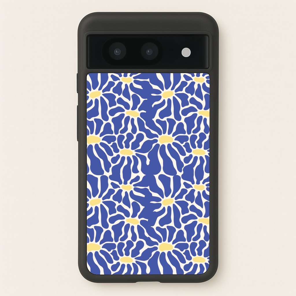 Dark Blue Flowers - Summer - Summer Phone Case for Google Pixel 8a