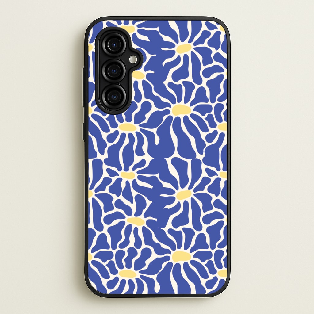 Dark Blue Flowers - Summer - Summer Phone Case for Galaxy A54