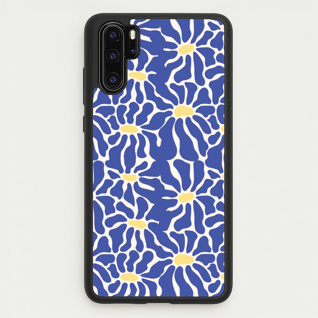 Dark Blue Flowers - Summer - Summer Phone Case for Huawei P30 Pro