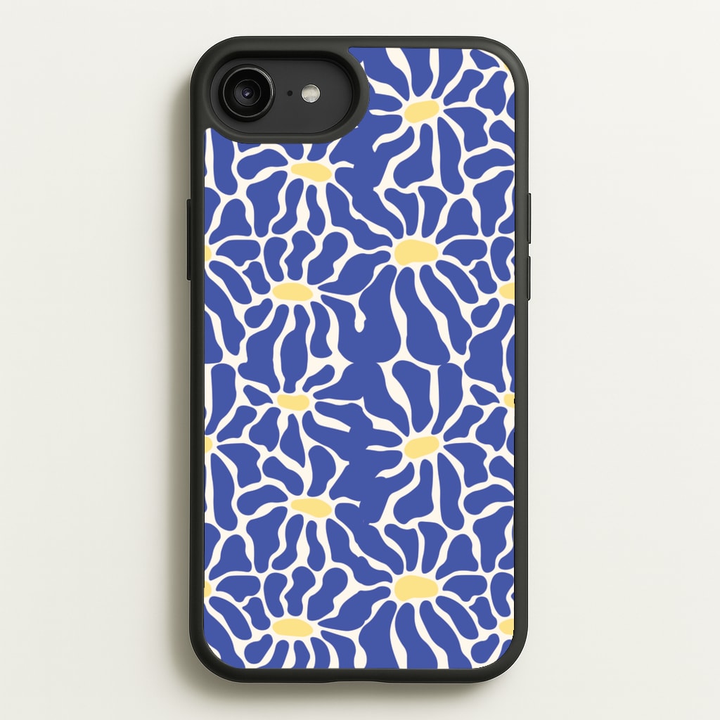 Dark Blue Flowers - Summer - Summer Phone Case for iPhone 6 Plus / 7 Plus / 8 Plus