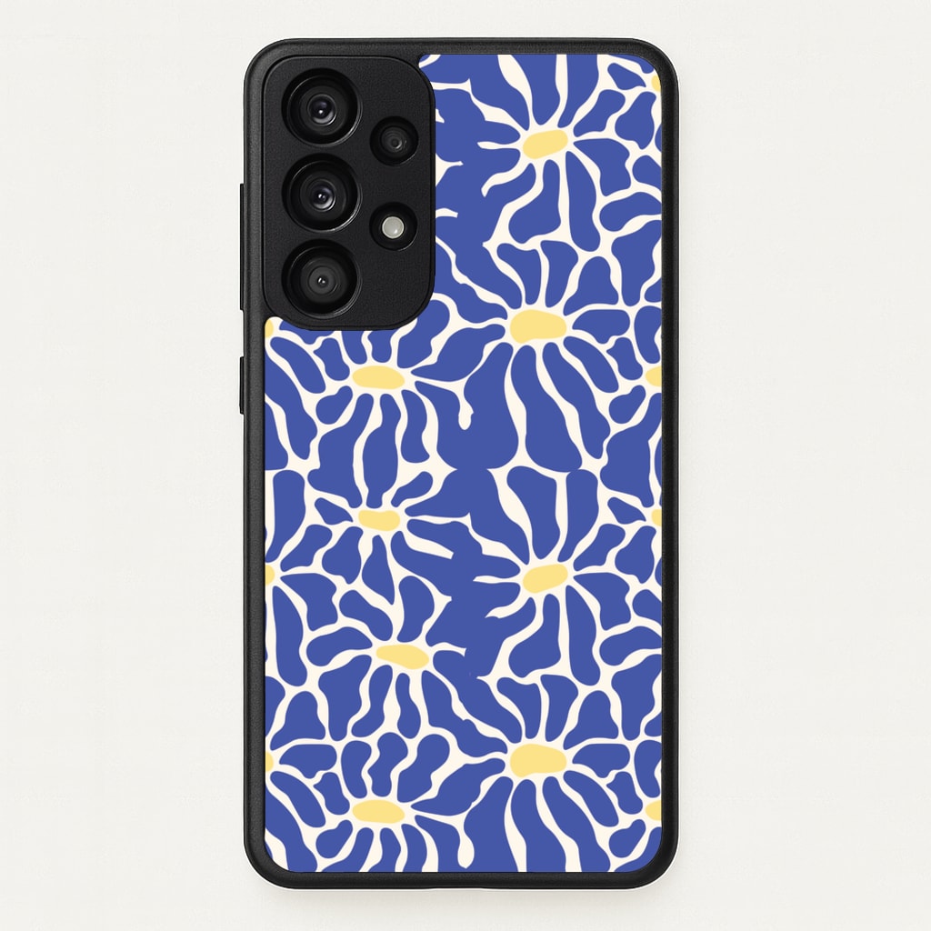 Dark Blue Flowers - Summer - Summer Phone Case for Galaxy A53