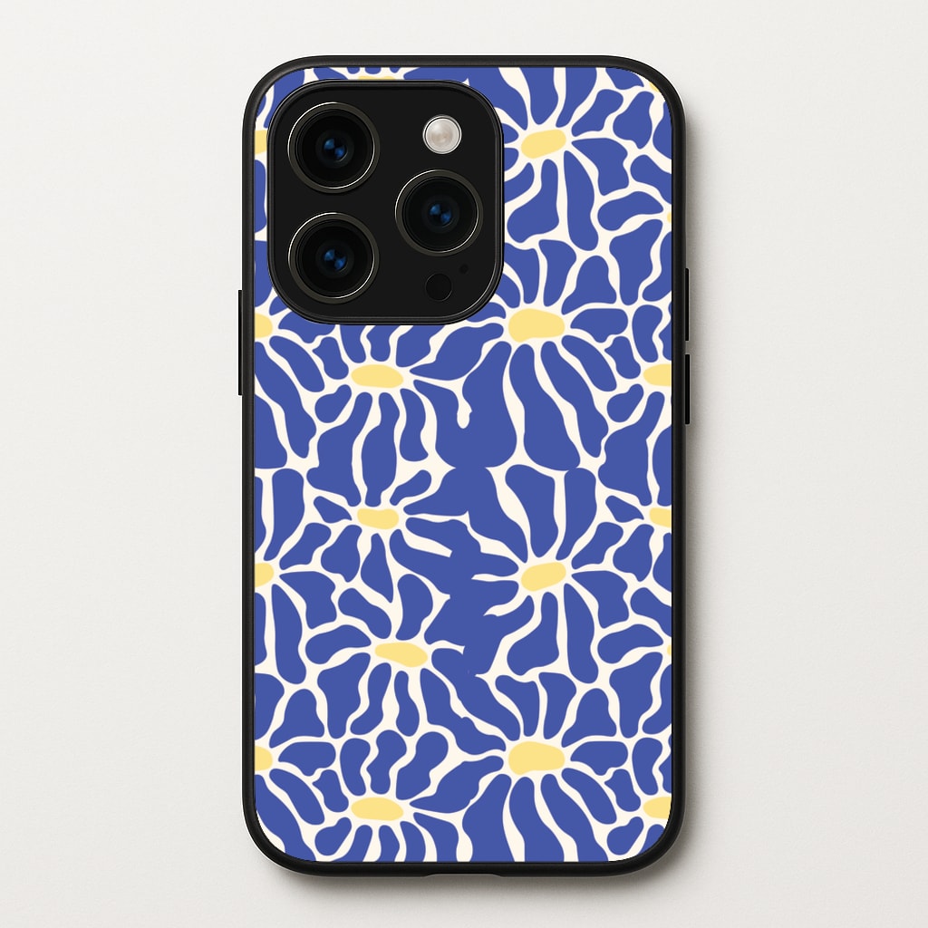 Dark Blue Flowers - Summer - Summer Phone Case for iPhone 14 Pro Max