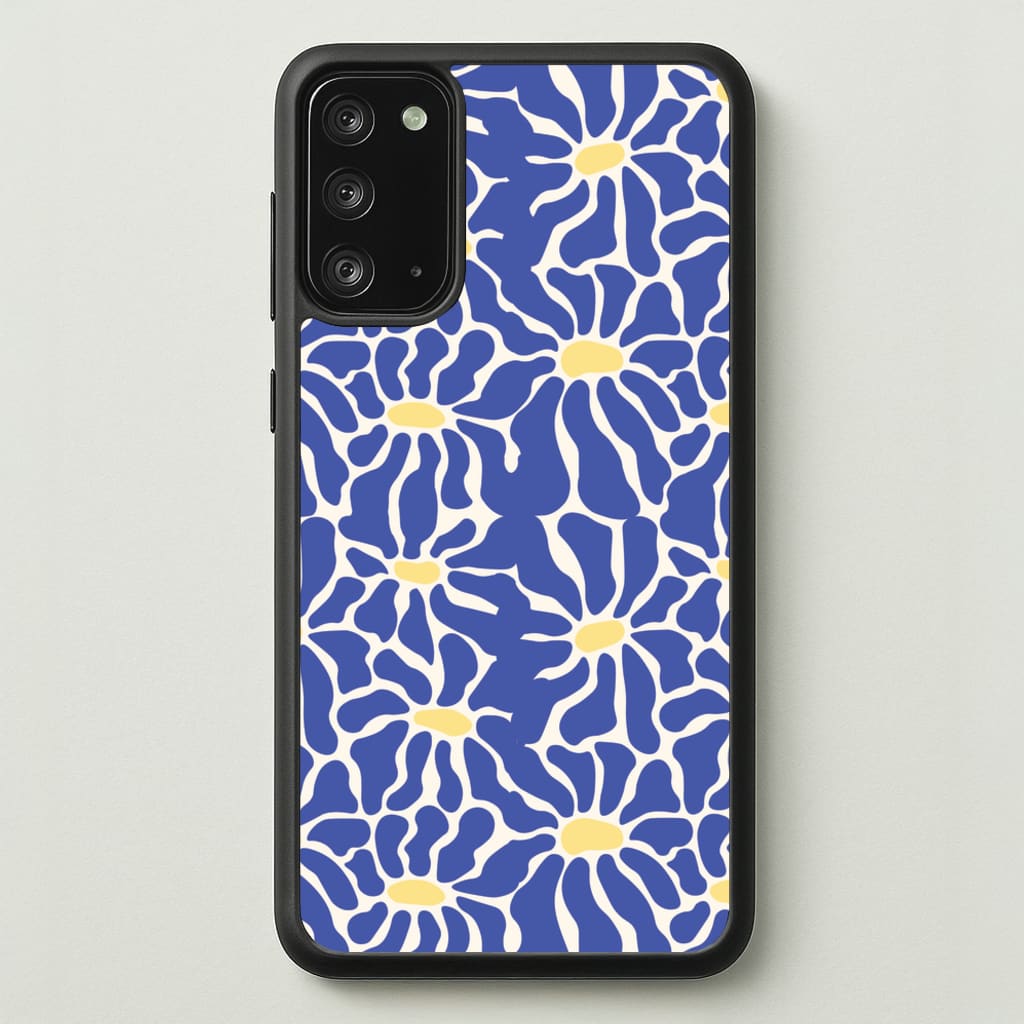 Dark Blue Flowers - Summer - Summer Phone Case for Galaxy Note 20