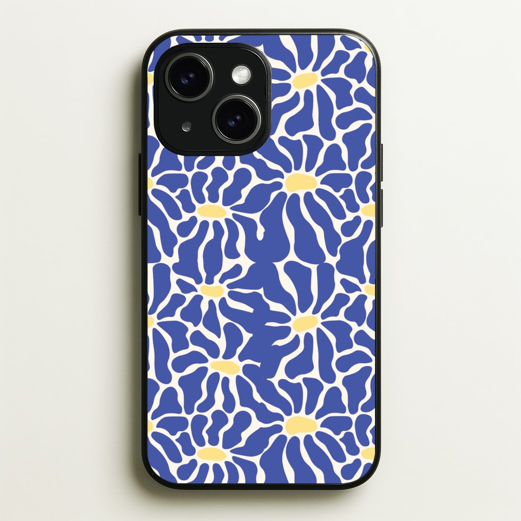 Dark Blue Flowers - Summer - Summer Phone Case for iPhone 14