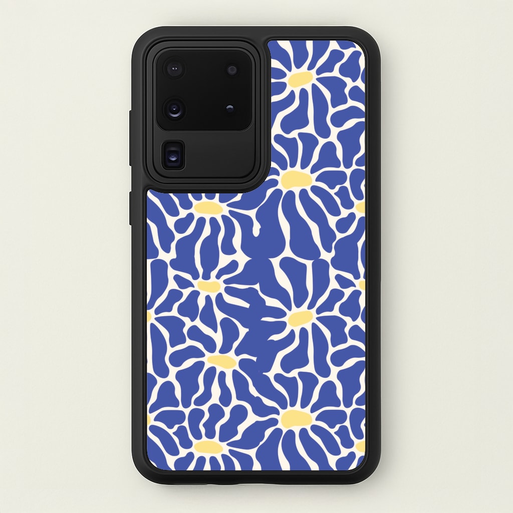 Dark Blue Flowers - Summer - Summer Phone Case for Galaxy S20 Ultra