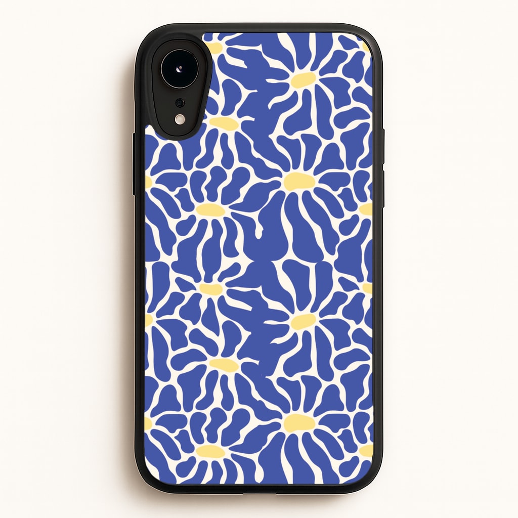 Dark Blue Flowers - Summer - Summer Phone Case for iPhone XR