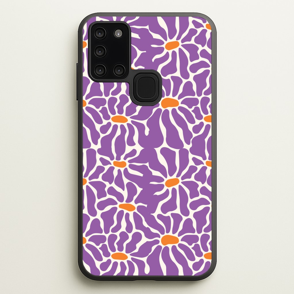 Purple Flowers - Summer - Summer Phone Case for Galaxy A21s