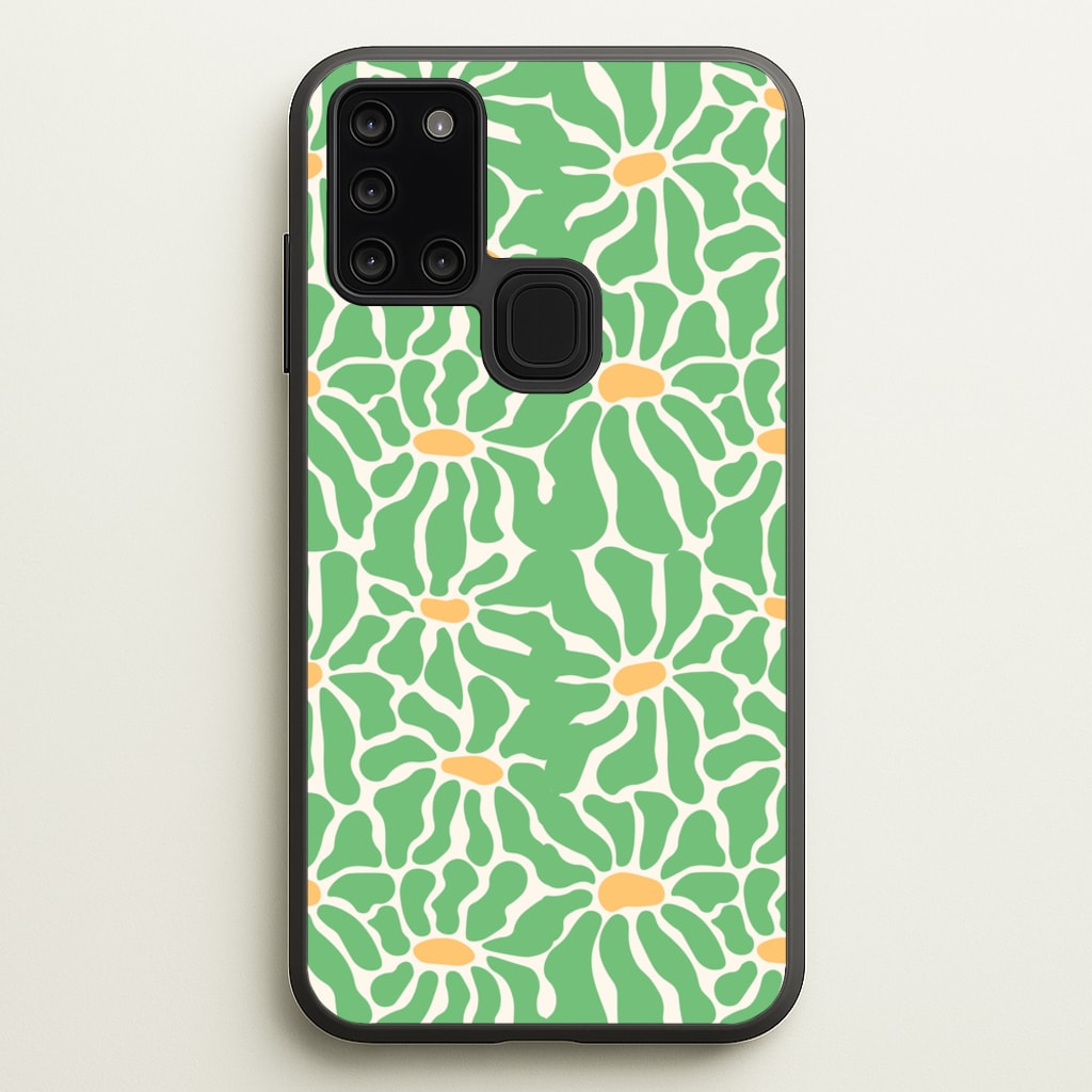 Green Flowers - Summer - Summer Phone Case for Galaxy A21s