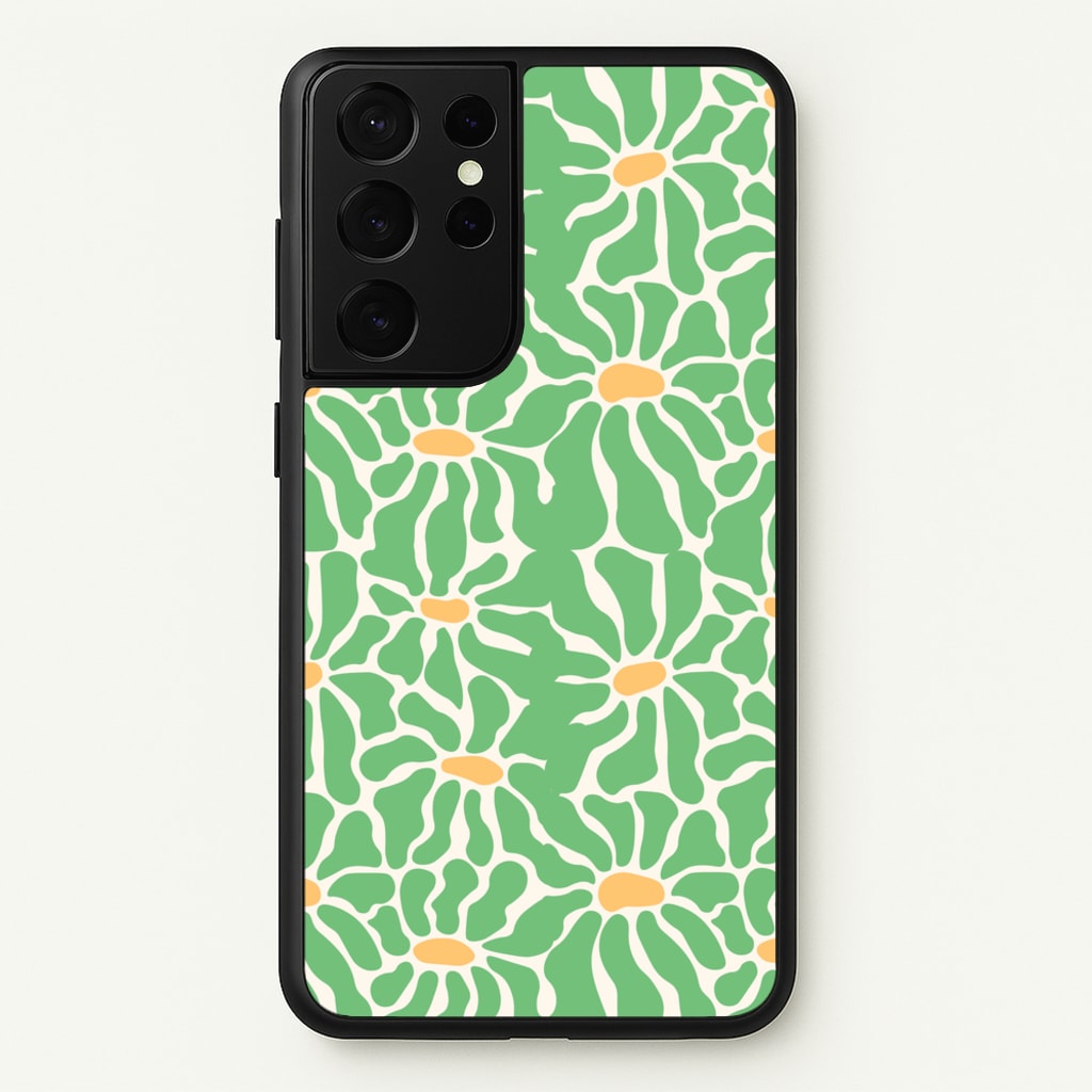 Green Flowers - Summer - Summer Phone Case for Galaxy S21 Ultra
