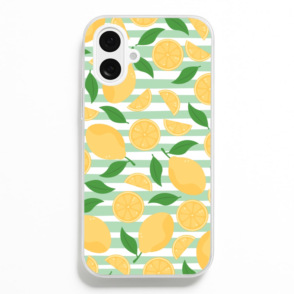 Lemons Pattern - Summer - Summer Phone Case for iPhone 16 Plus