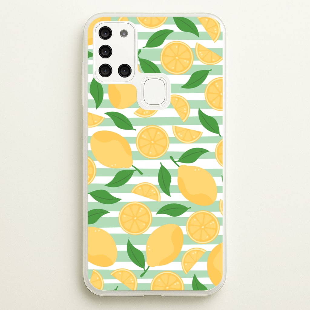 Lemons Pattern - Summer - Summer Phone Case for Galaxy A21s