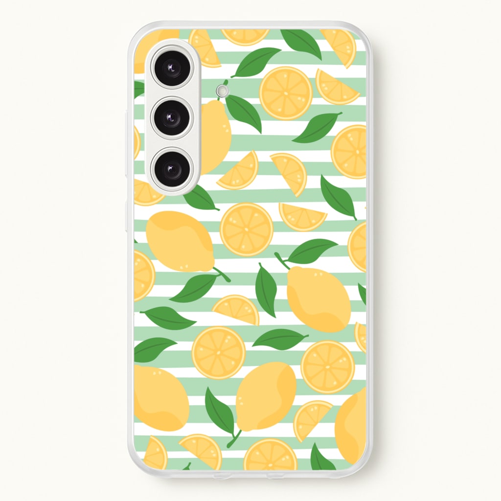 Lemons Pattern - Summer - Summer Phone Case for Galaxy S24FE