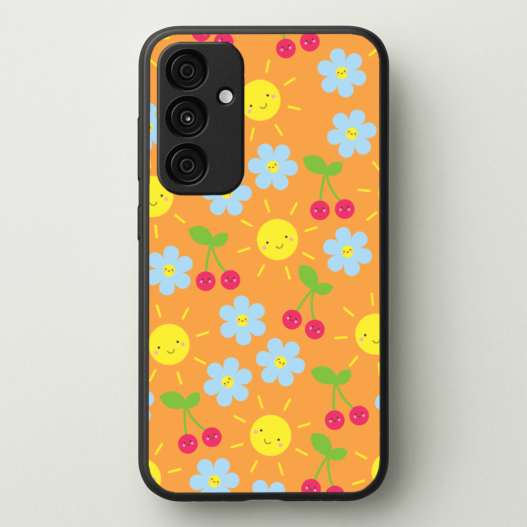 Vibey Pattern - Summer - Summer Phone Case for Galaxy A55