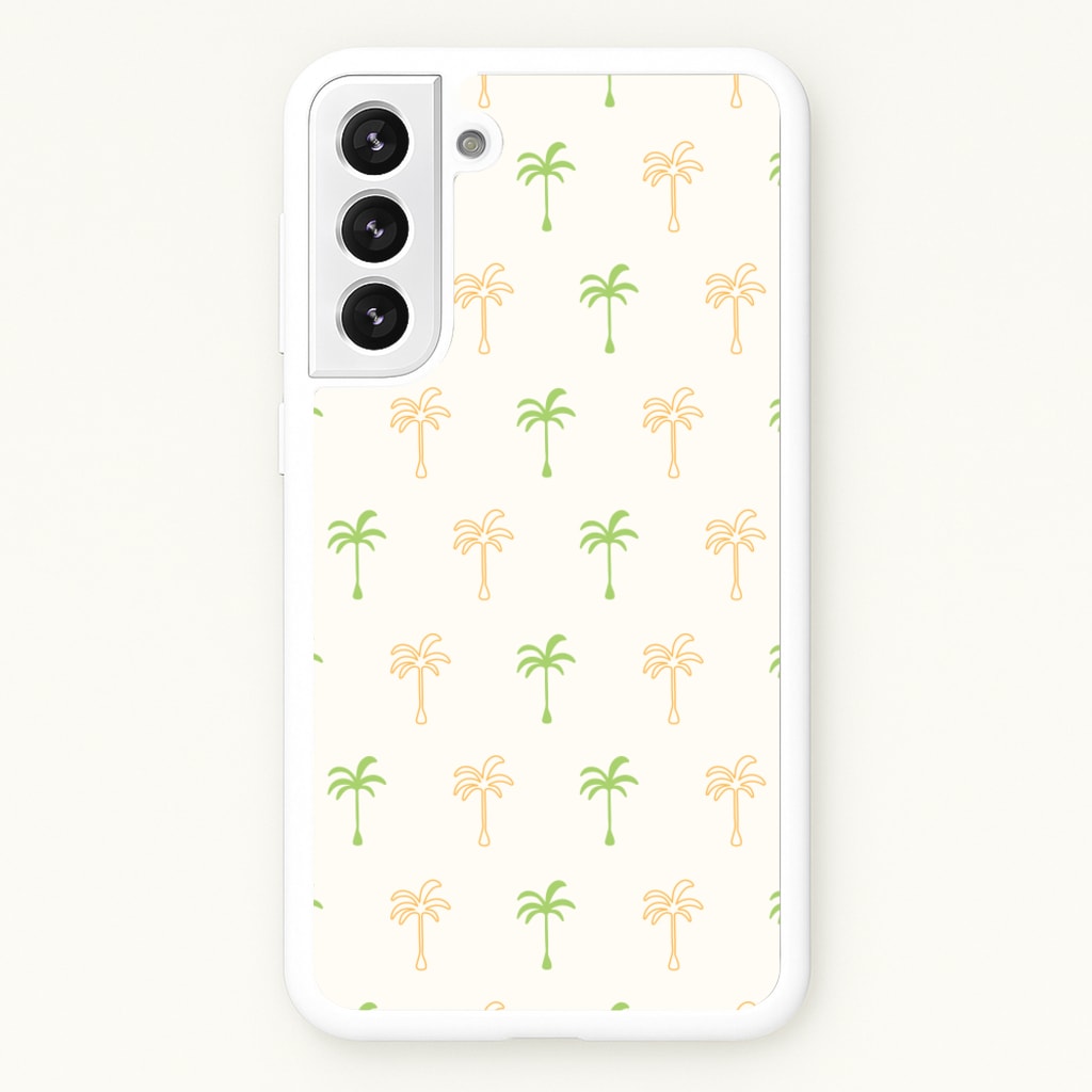 Green And Yellow Palms Pattern - Summer Phone Case for Galaxy S22