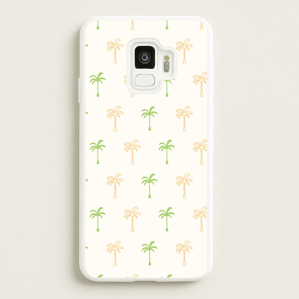 Green And Yellow Palms Pattern - Summer Phone Case for Galaxy S9
