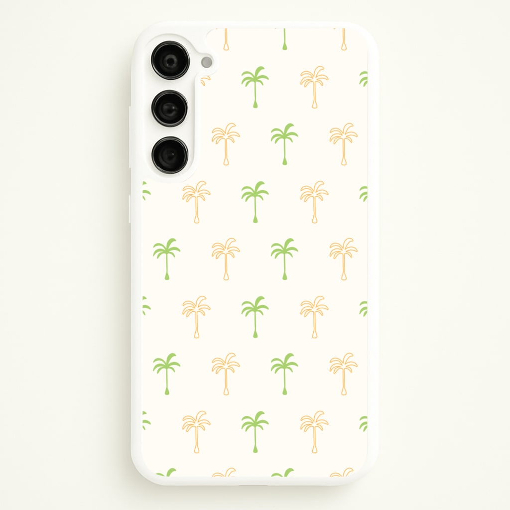 Green And Yellow Palms Pattern - Summer Phone Case for Galaxy S23