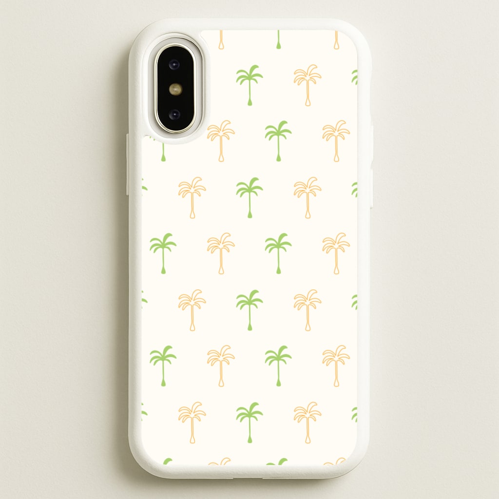 Green And Yellow Palms Pattern - Summer Phone Case for iPhone X / XS