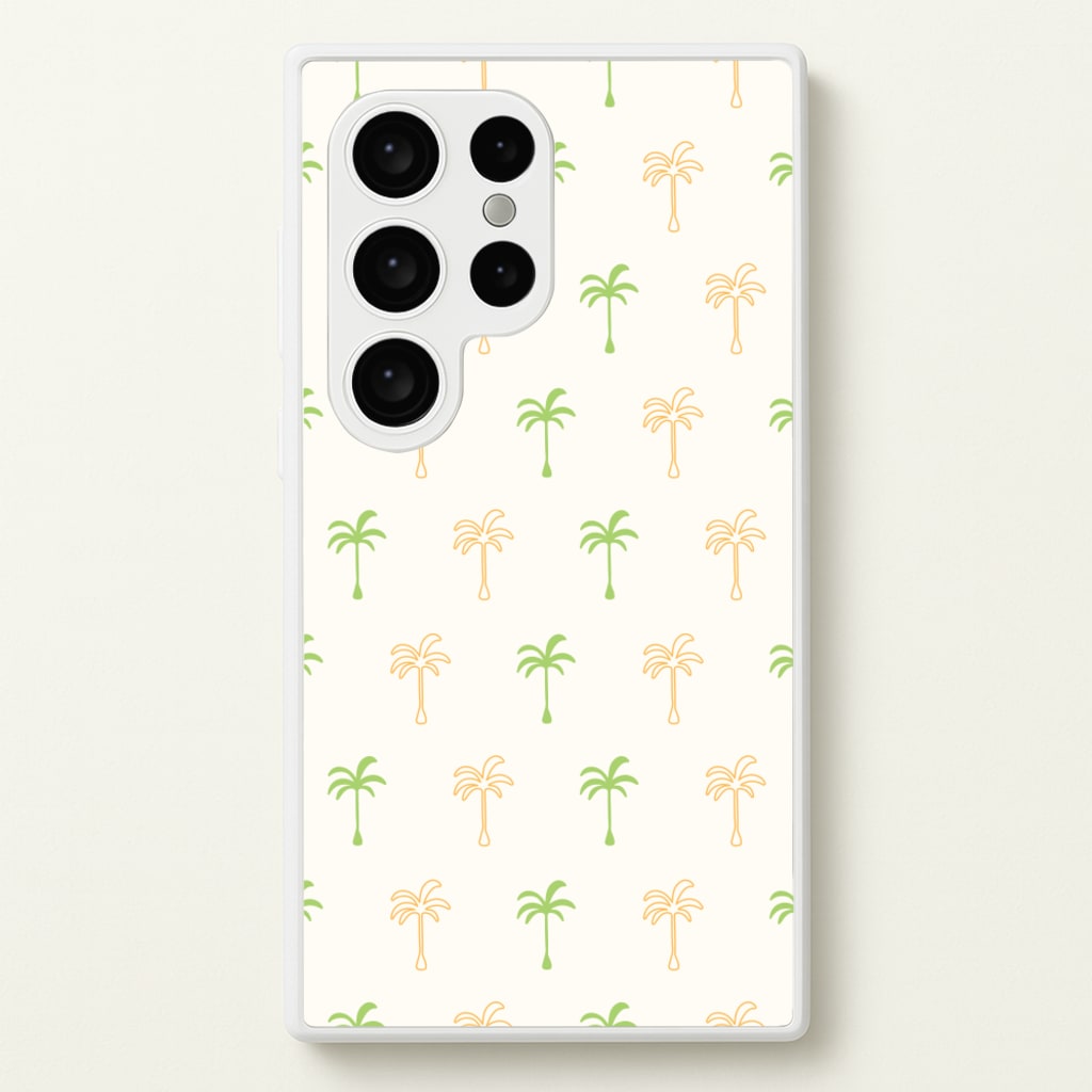 Green And Yellow Palms Pattern - Summer Phone Case for Galaxy S24 Ultra